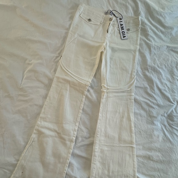 Low Rise White Pants - Picture 2 of 4